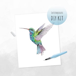 DIY KIT- Watercolor Hummingbird | Craft Kits for Adults