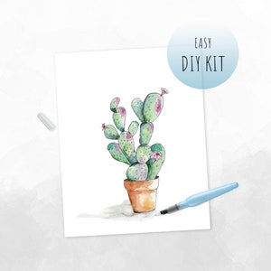 DIY Kit- Watercolor Cactus | Beginner Watercolor Kit for Adults
