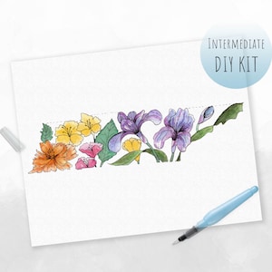 DIY KIT- Watercolor Tennessee Wildflowers (Paint Kit for Adults)