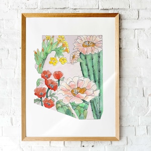 Impression d'art de fleurs sauvages de l'Arizona | Affiche Giclée