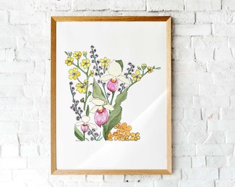 Minnesota Wildflowers Art Print | Giclee Poster