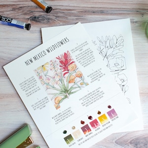 DIY KIT- Watercolor New Mexico Wildflowers (Adult Paint Kit)