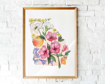 Georgia Wildflowers Art Print | Giclee Poster