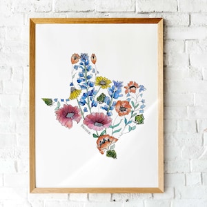 Texas Wildflowers Art Print | Giclee Poster