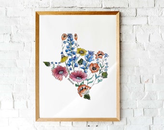 Texas Wildflowers Art Print | Giclee Poster