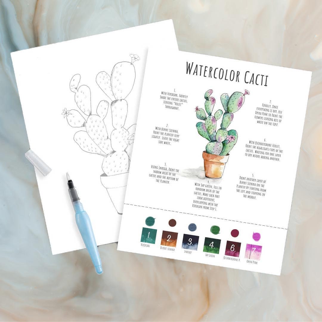 DIY KIT Watercolor Maine Wildflowers paint Kit for Adults 