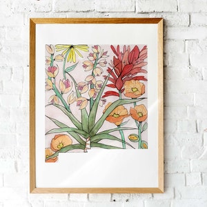 Impresión artística de flores silvestres de Nuevo México / Póster giclée