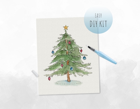 Watercolor christmas tree deals
