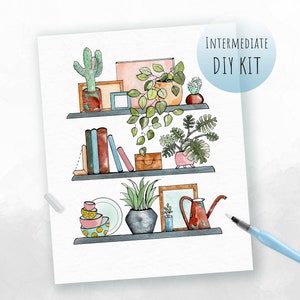 DIY Kit- Watercolor Shelfie | Similar to Paint by Numbers