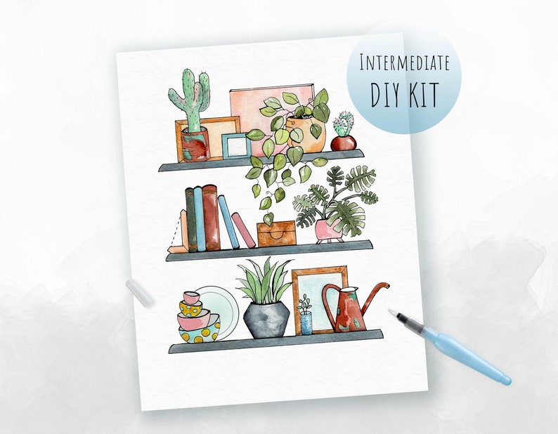 DIY Kit Watercolor Shelfie  Paint Tutorial image 0