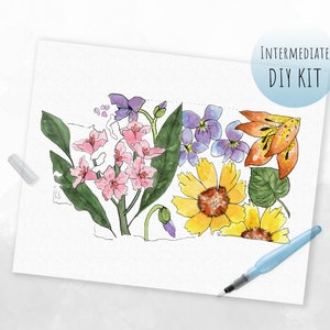 DIY KIT- Watercolor Washington Wildflowers (Adult Paint Set)