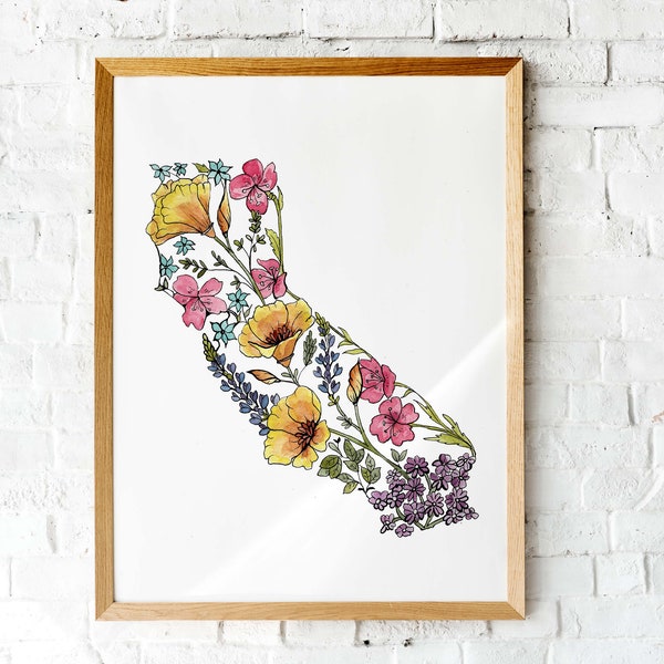 California Wildflowers Art Print | Giclee Poster