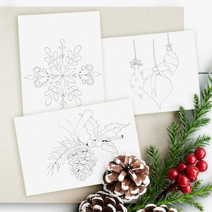 Paint Your Own Holiday Cards Watercolor Kit, Set of 3 Cards image 2