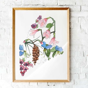 Maine Wildblumen Kunstdruck | Giclee Poster Kopie