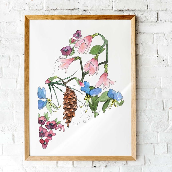 Maine Wildflowers Art Print | Giclee Poster copy