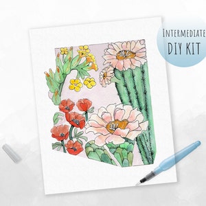 DIY KIT- Aquarelle Arizona Wildflowers (Kit de peinture adulte)