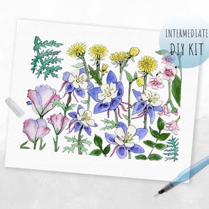 DIY KIT- Watercolor Colorado Wildflowers (Paint Kit for Adults)