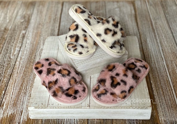 girls cheetah slippers