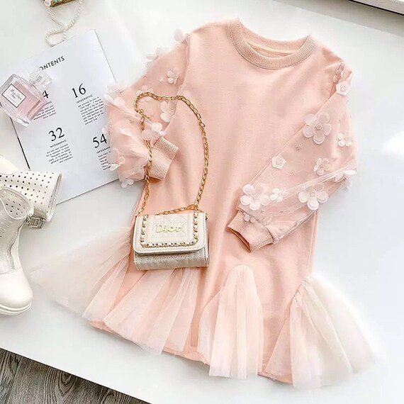 Light Pink Floral Long Sleeve Sweater 