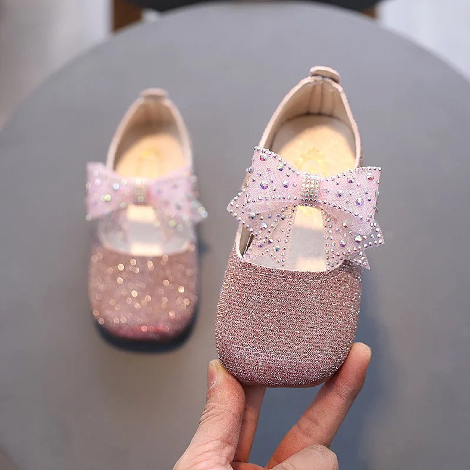Baby Girls Sparkle Mary Jane Shoes Pink Silver Mary Jane Etsy
