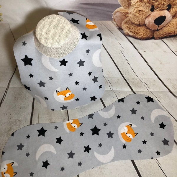 Fox baby burpcloth and bib set with minky backing