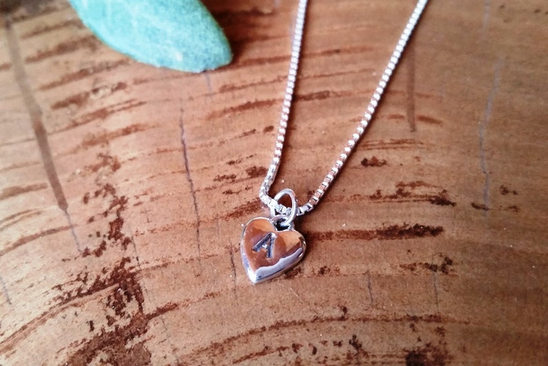 Handmade Pendant #129.ST Mini sterling silver monogram heart pendant Dainty Silver Monogram Pendant Monogram Sterling silver heart