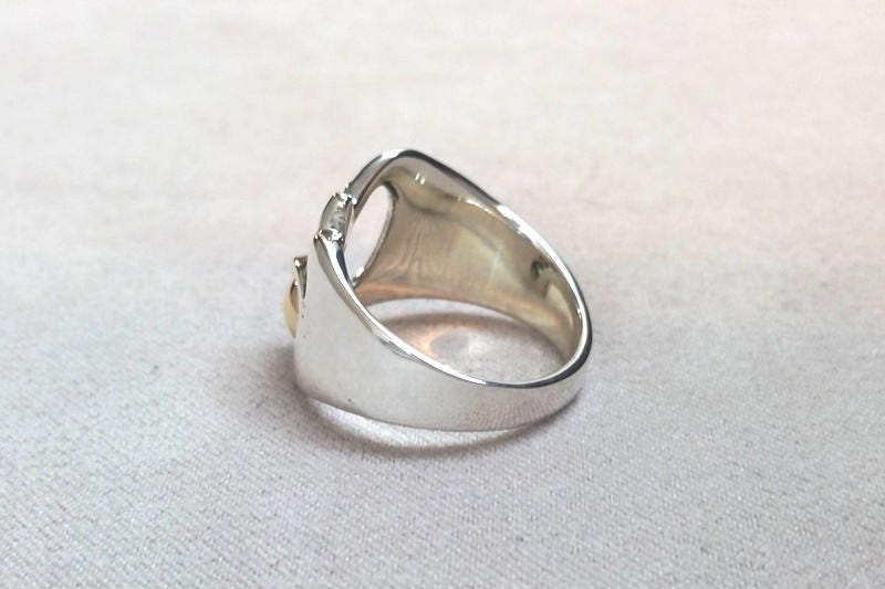 Silver and Gold Ring Sterling Silver and Solid 10k Gold Band - Etsy
