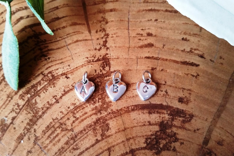 Handmade Pendant #129.ST Mini sterling silver monogram heart pendant Dainty Silver Monogram Pendant Monogram Sterling silver heart