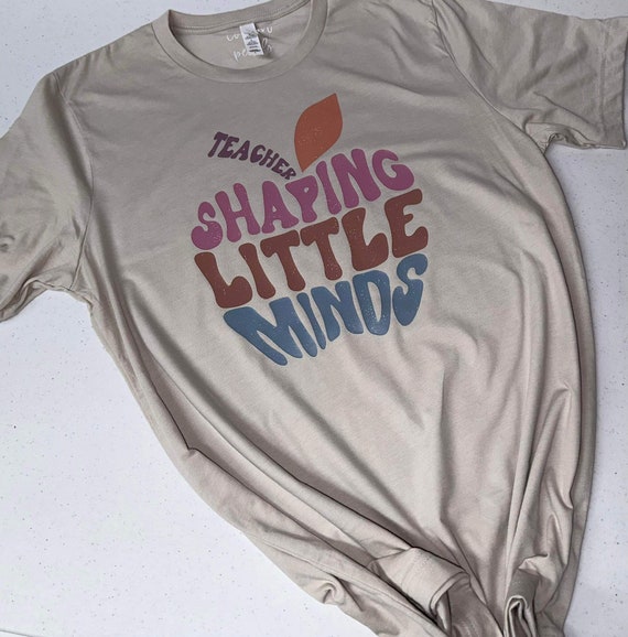 Shaping Little Minds Apple T-shirt Apple Back to School Teacher Bella  Canvas Unisex Fit Free Shipping Teacher Occupation 