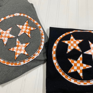 Orange and white plaid Tristar - Orange and white- Tennessee- tristar- Tennessee spirit Unisex- short sleeve- Free shipping