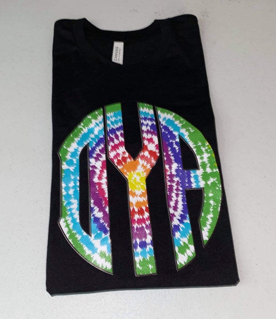 monogram tie & dye printed tee