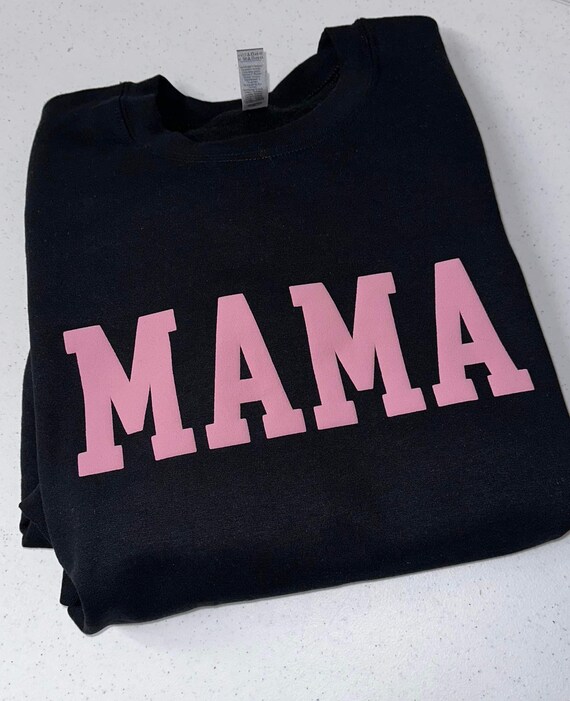 Black Sweatshirt With Puff Vinyl Mama Nurse Puff Vinyl Sweatshirt Crewneck  Unisex Fit Free Shipping Pink Puff Bride Teacher -  Sweden