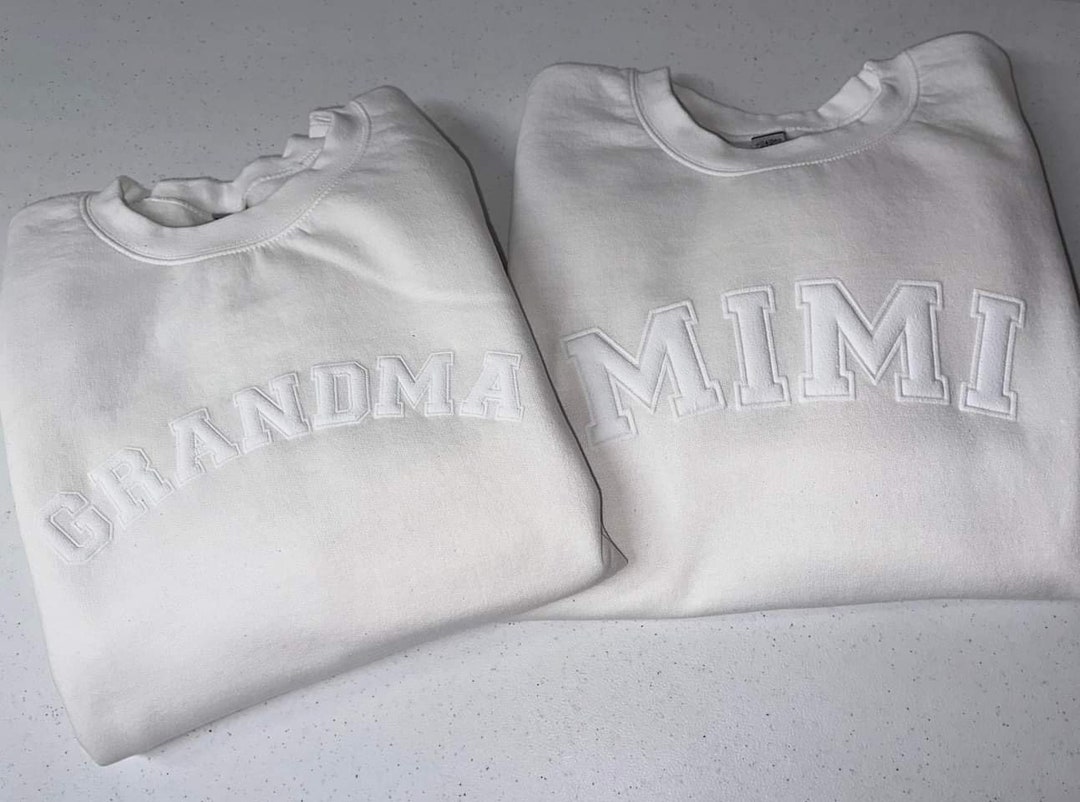 White Sweatshirt With Puff Vinyl Mama Nurse Puff Vinyl Sweatshirt