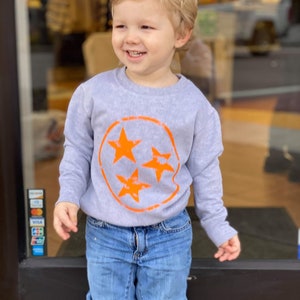Toddler Tennessee tristar crewneck sweatshirt- tennessee- tristar- distressed tristar- toddler crewneck- toddler sweatshirt- free shipping