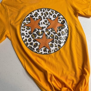 Cheetah print tennessee tristar shirt- tennessee- tristar- cheetah print- bella canvas- unisex- short sleeve- free shipping