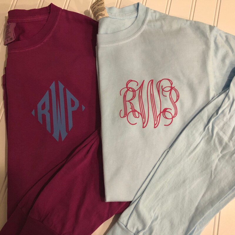 Monogram Tshirt - Etsy
