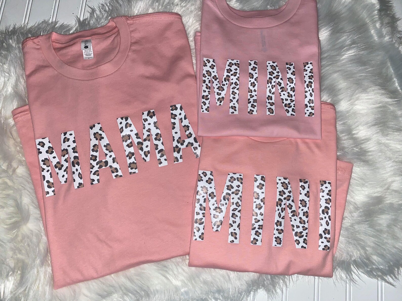 White Cheetah Print Mama and Mini Tee Adult Tee Youth Tee | Etsy