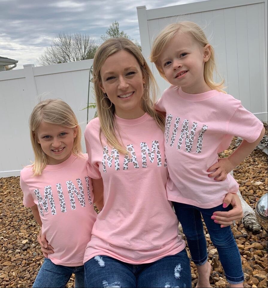 White Cheetah print mama and mini tee adult tee youth tee | Etsy