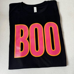 Boo tshirt - Halloween shirt - boo - pink and orange - Halloween - unisex- short sleeve - Bella canvas -free shipping -