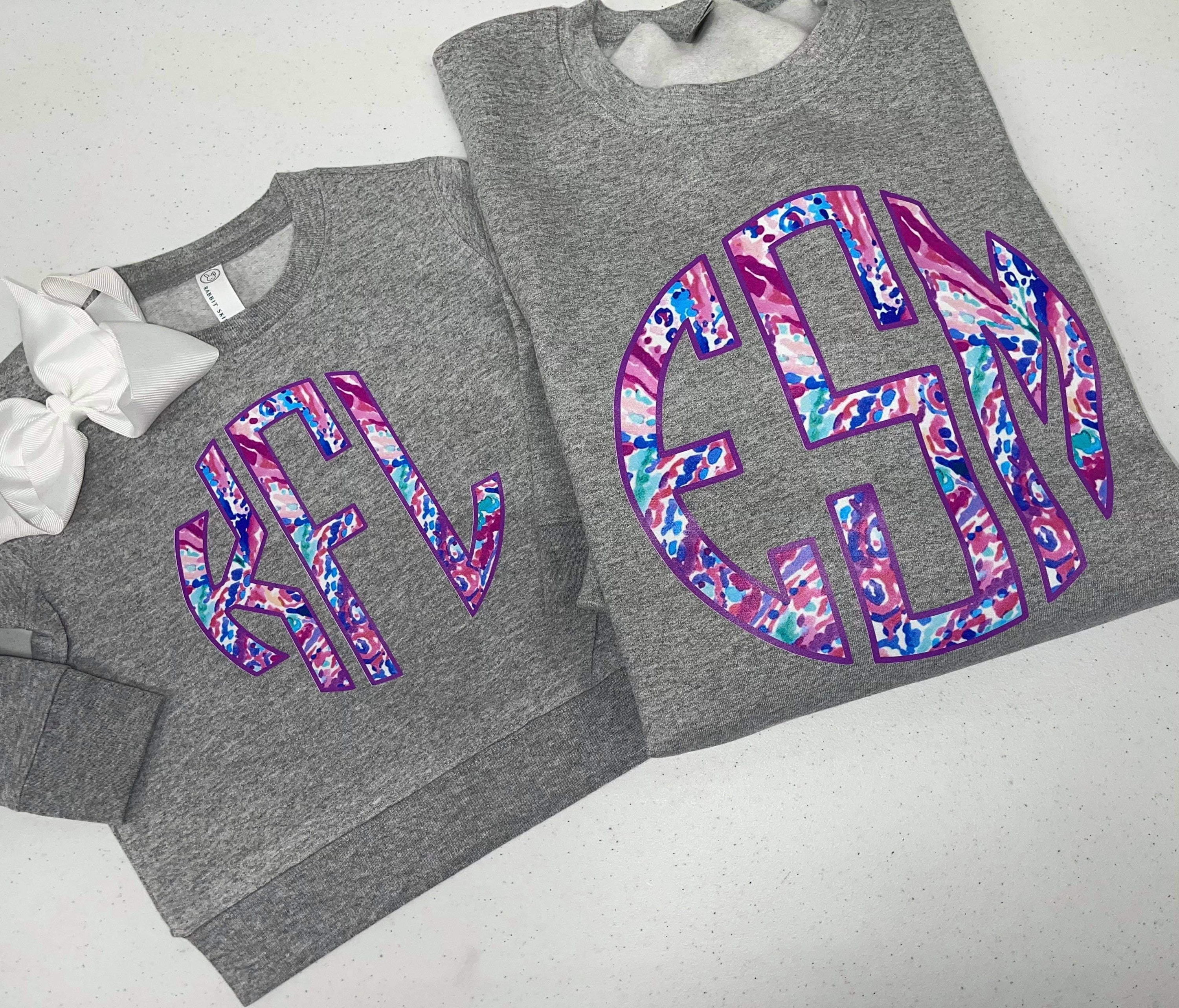 flower monogram embroidered sweatshirt