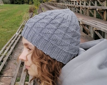 Berretto corto senza tesa in lana grigia: cappello sportivo invernale unisex