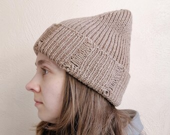 Distressed Beanie, Tattered Knit Hat, Grunge Ripped Beanie, Torn