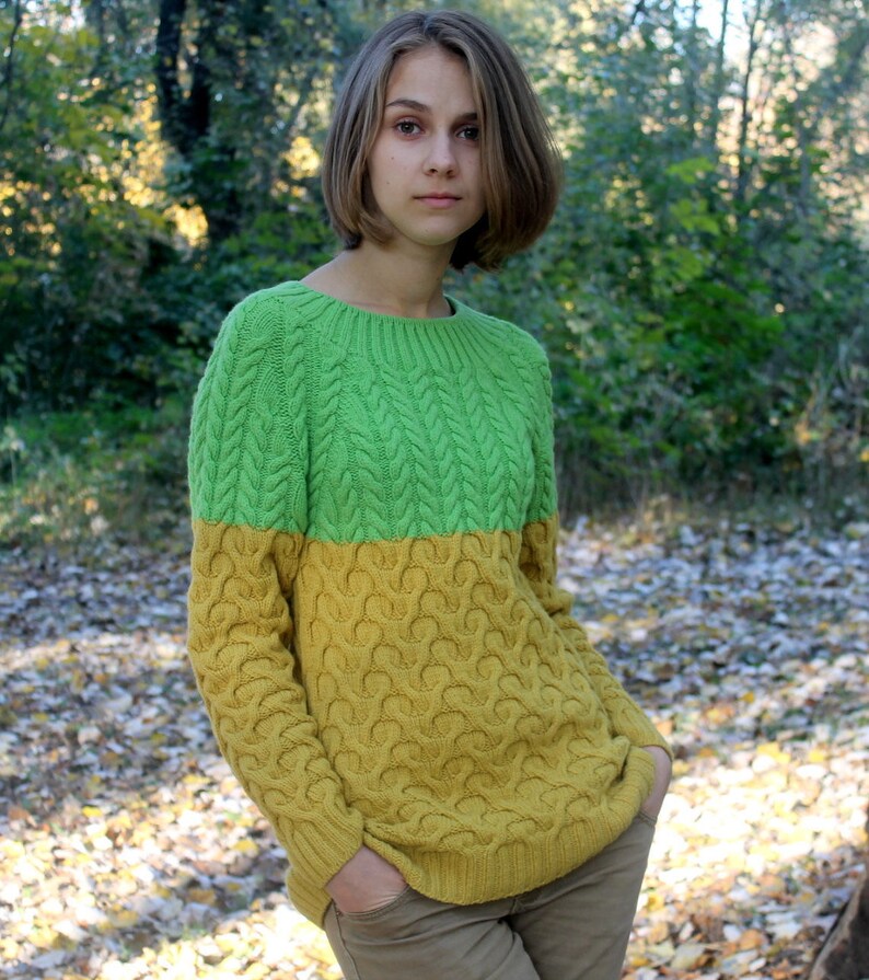 Irish Cable Hand Knit Sweater for Women Winter Aran Wool Etsy