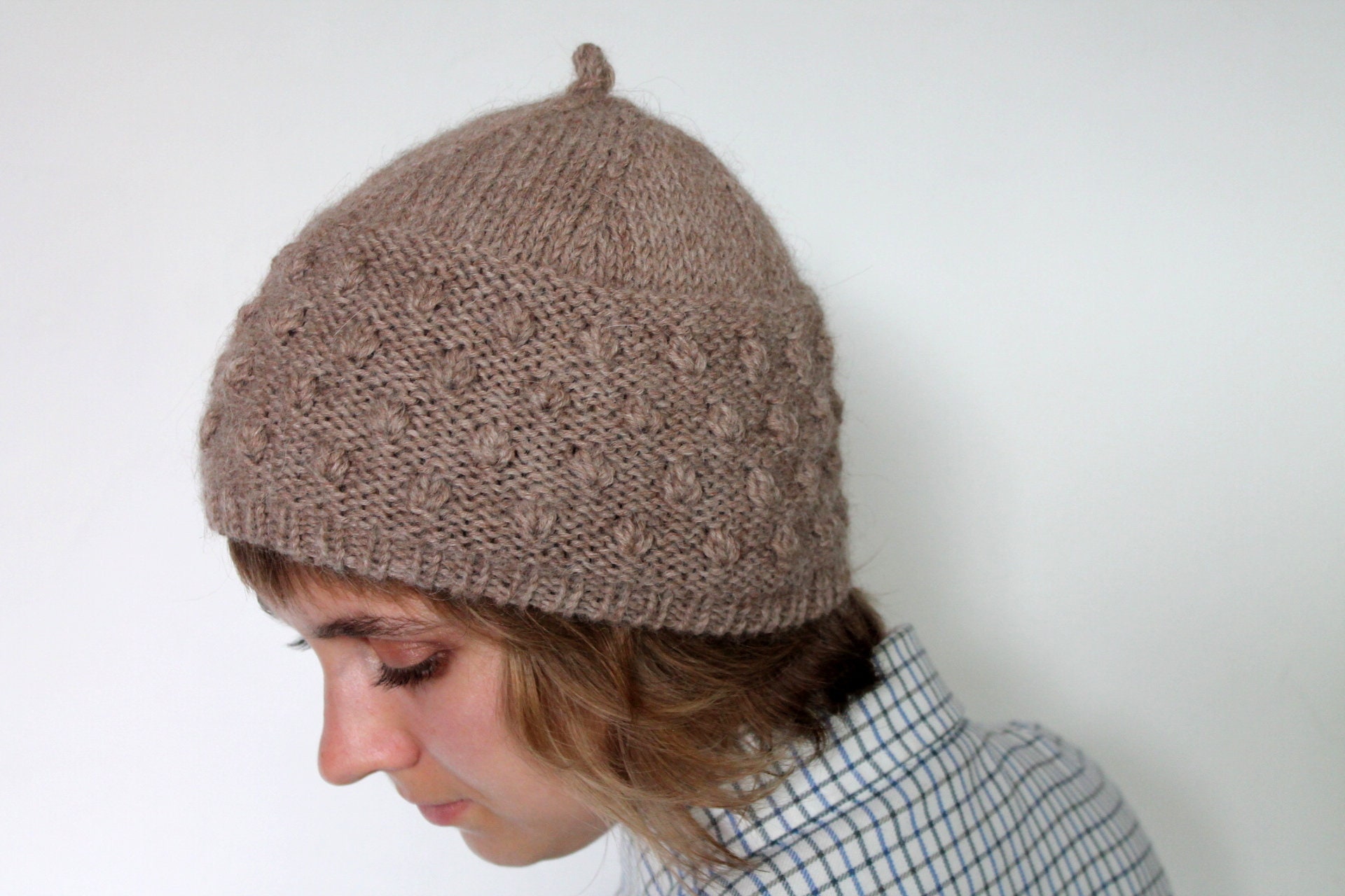 Alpaca Fitted Hat Wool Beanie Women's 