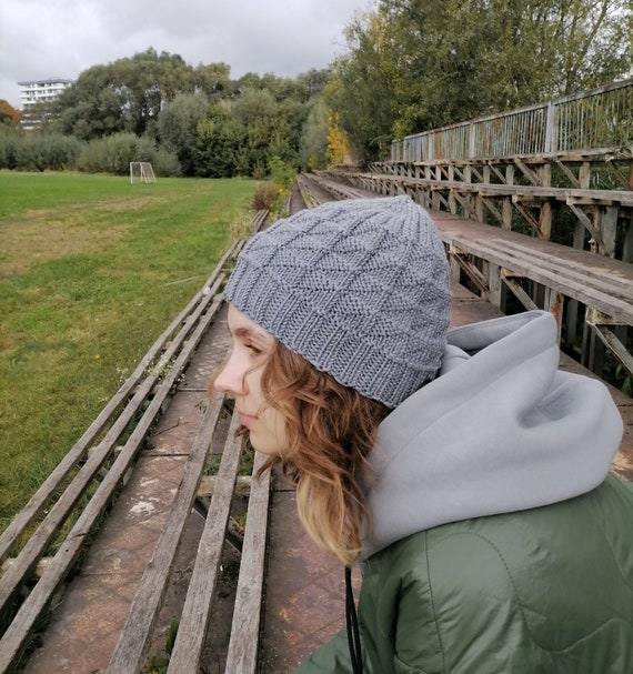 Gray Wool Brimless Short Beanie: Unisex Winter Sport Hat - Etsy display picture 2
