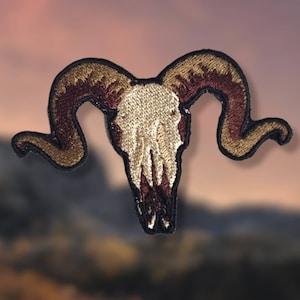Ram Skull Embroidered Patch