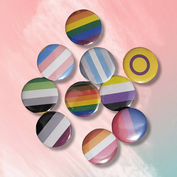 Pride Flag Pinback Buttons