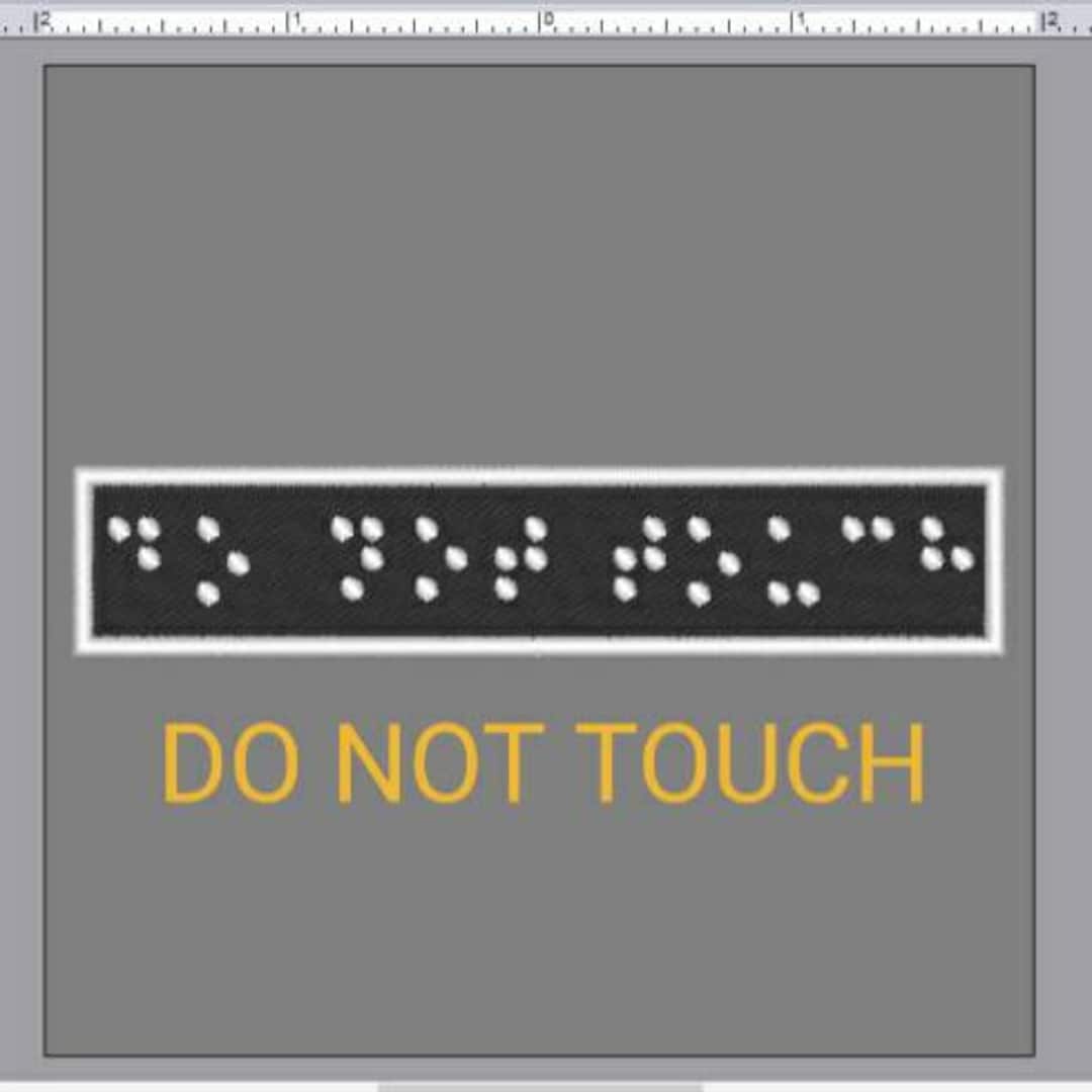 Do Not Touch Braille Humor Patch Etsy