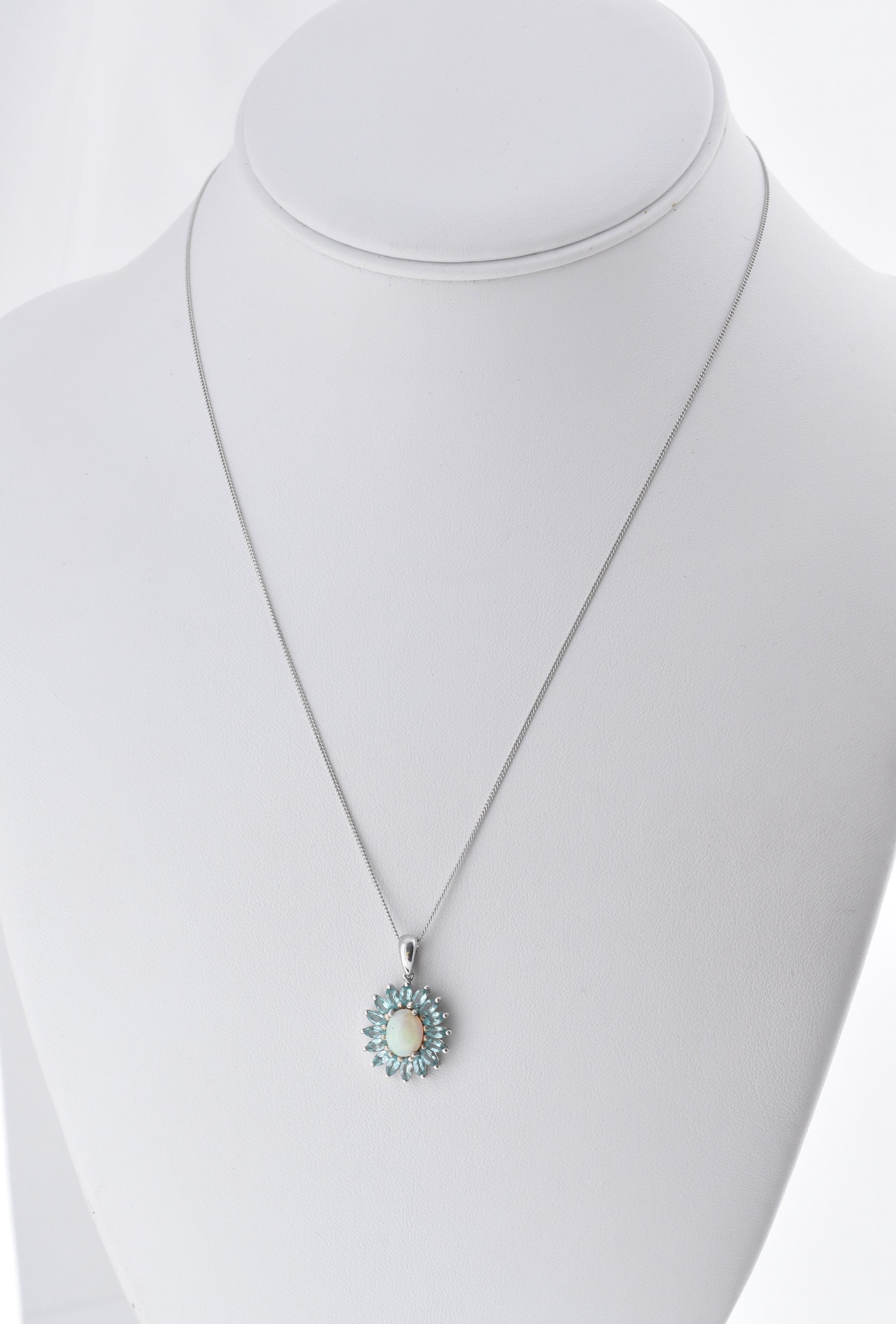 Opal 0 85 Ct Paraiba Apatite Pendant With 18 Chain In Platinum Overlay Sterling Silver Nickel Free Tgw 2 30 Cts