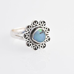 Sterling Silver Boulder Opal Ring - Size 8